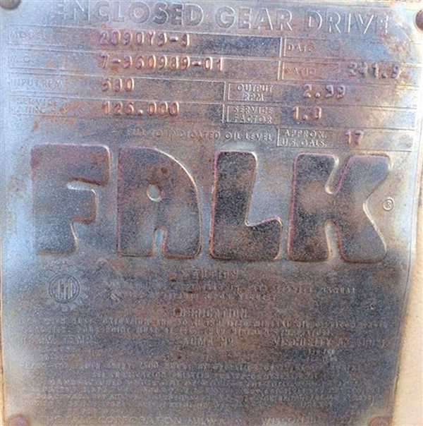 Falk Gear Reducer, Model 2090y3-3, Hp Rat. 126, Ratio 241.9:1)
